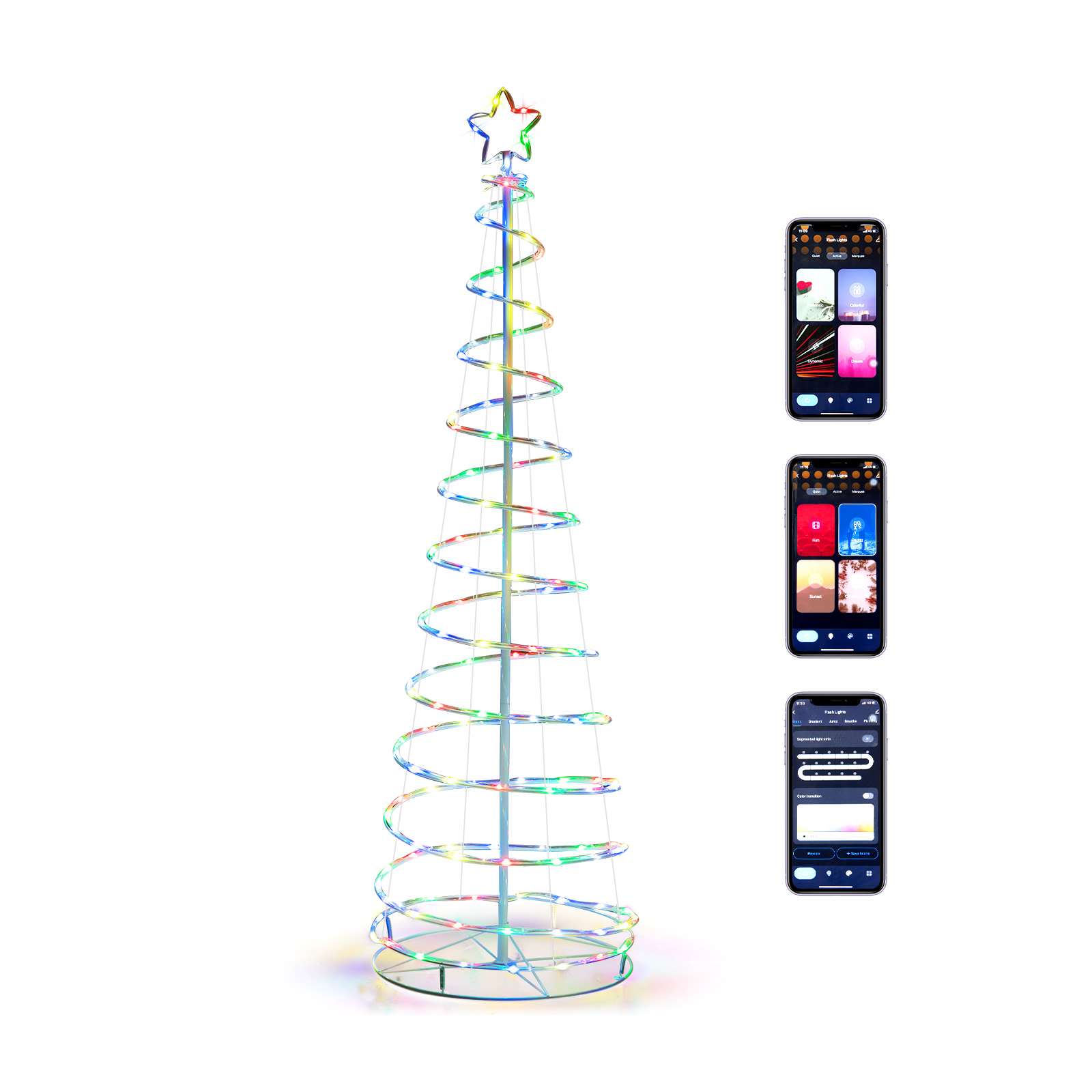 Outdoor Lighting Tree - 6 футов светящаяся спиральная рождественская елка,