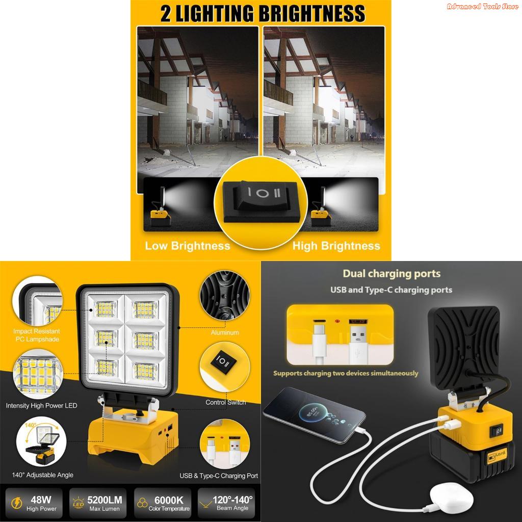 Outdoor Lighting Jobs - 2 шт. портативный рабочий фонарь с