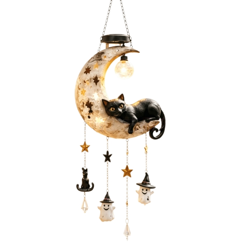 Outdoor Lighting Accent - L43A Солнечный Хэллоуин, черные кошки, лунный