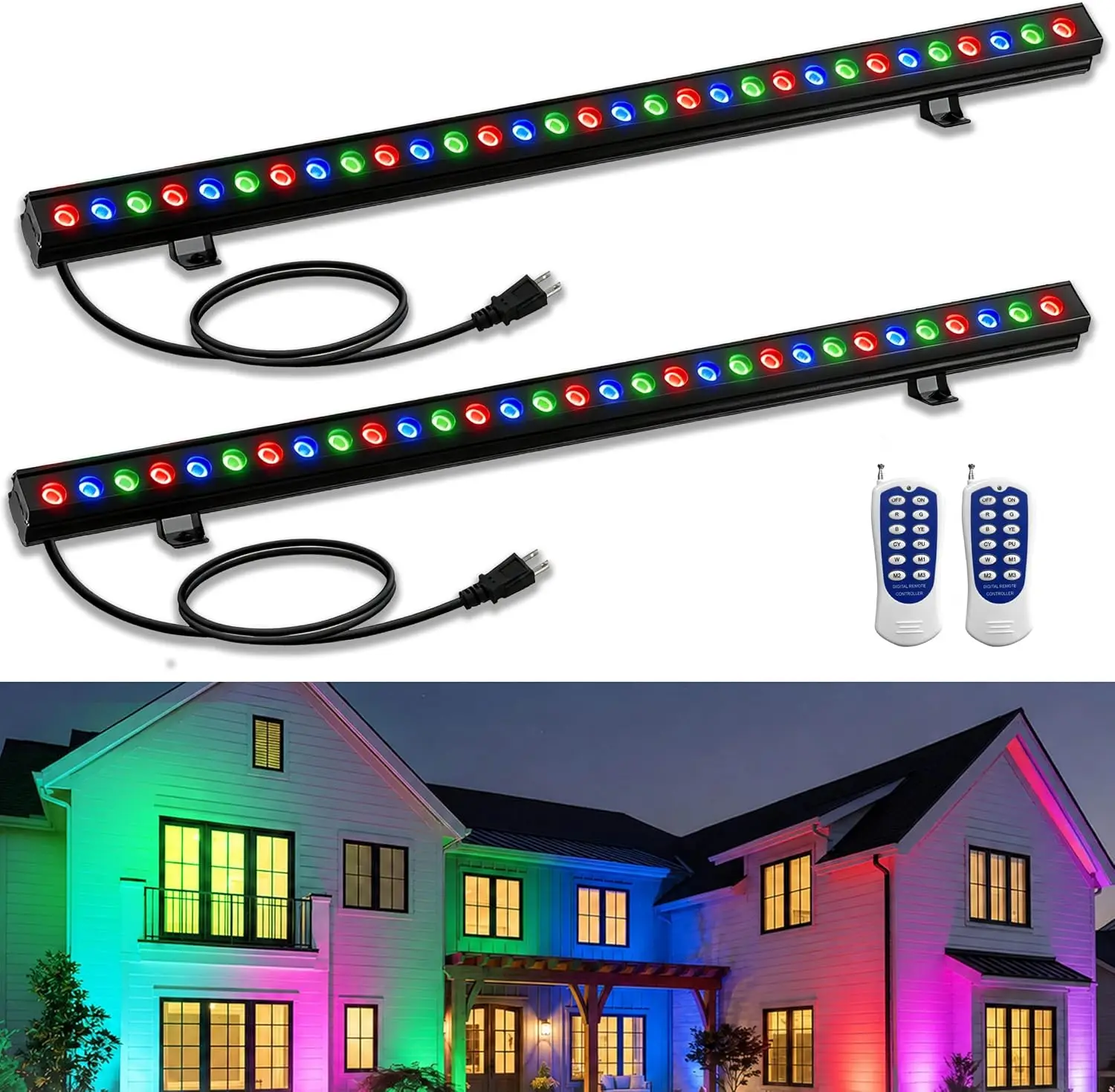 Color Changing Outdoor - 2 шт. RGB-светильников для подсветки стен,
